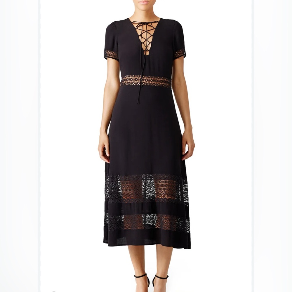 Elegant Black Lace Rebecca Minkoff Marshall Midi Dress
